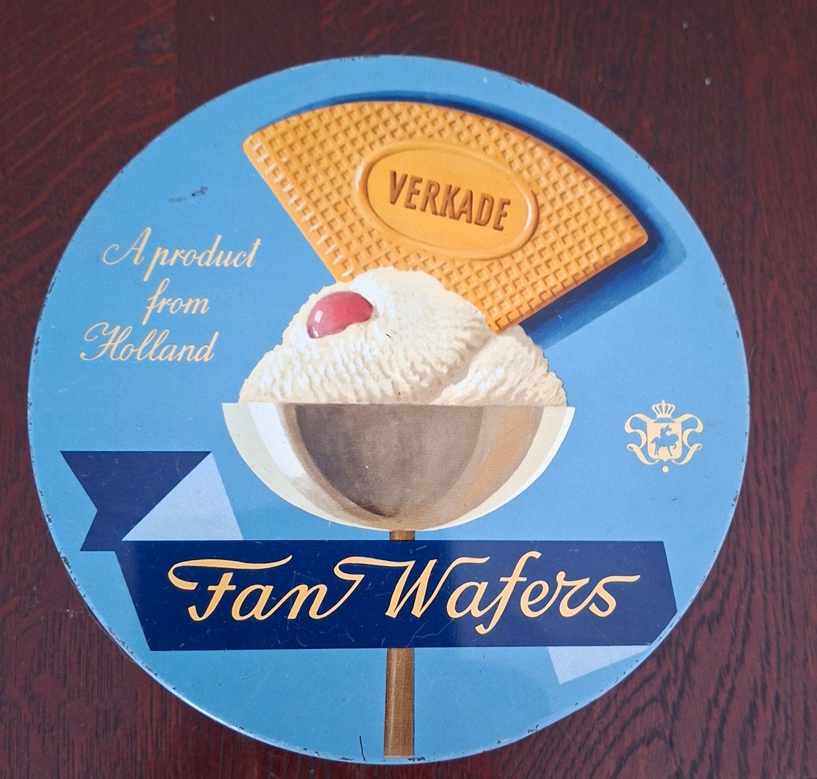 Oud Verkade wafers blik, Ophalen of Verzenden, 2 euro