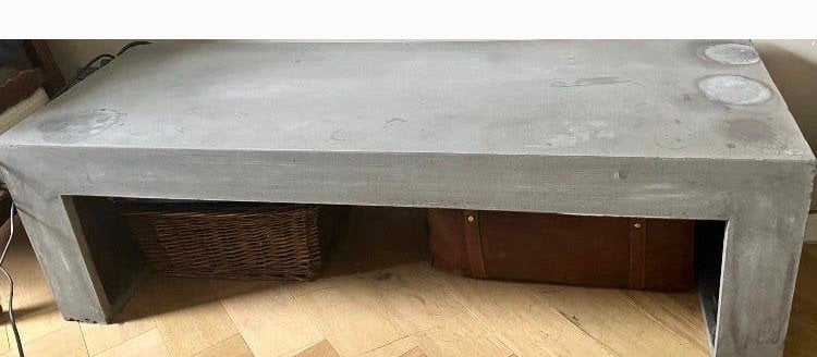 Stenen Tv-meubel bankje betonlook - Kan likje verf gebruiken, Ophalen, 125 cm of meer, Zo goed als nieuw, Stof
