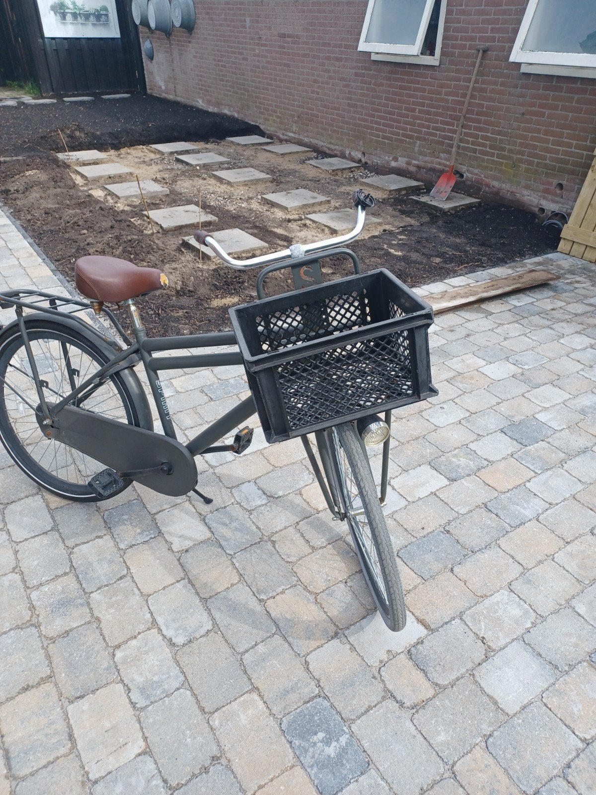 Spirit transportfiets met voordrager en mand, Fietsen en Brommers, Terugtraprem, Ophalen, Overige merken, 53 tot 56 cm