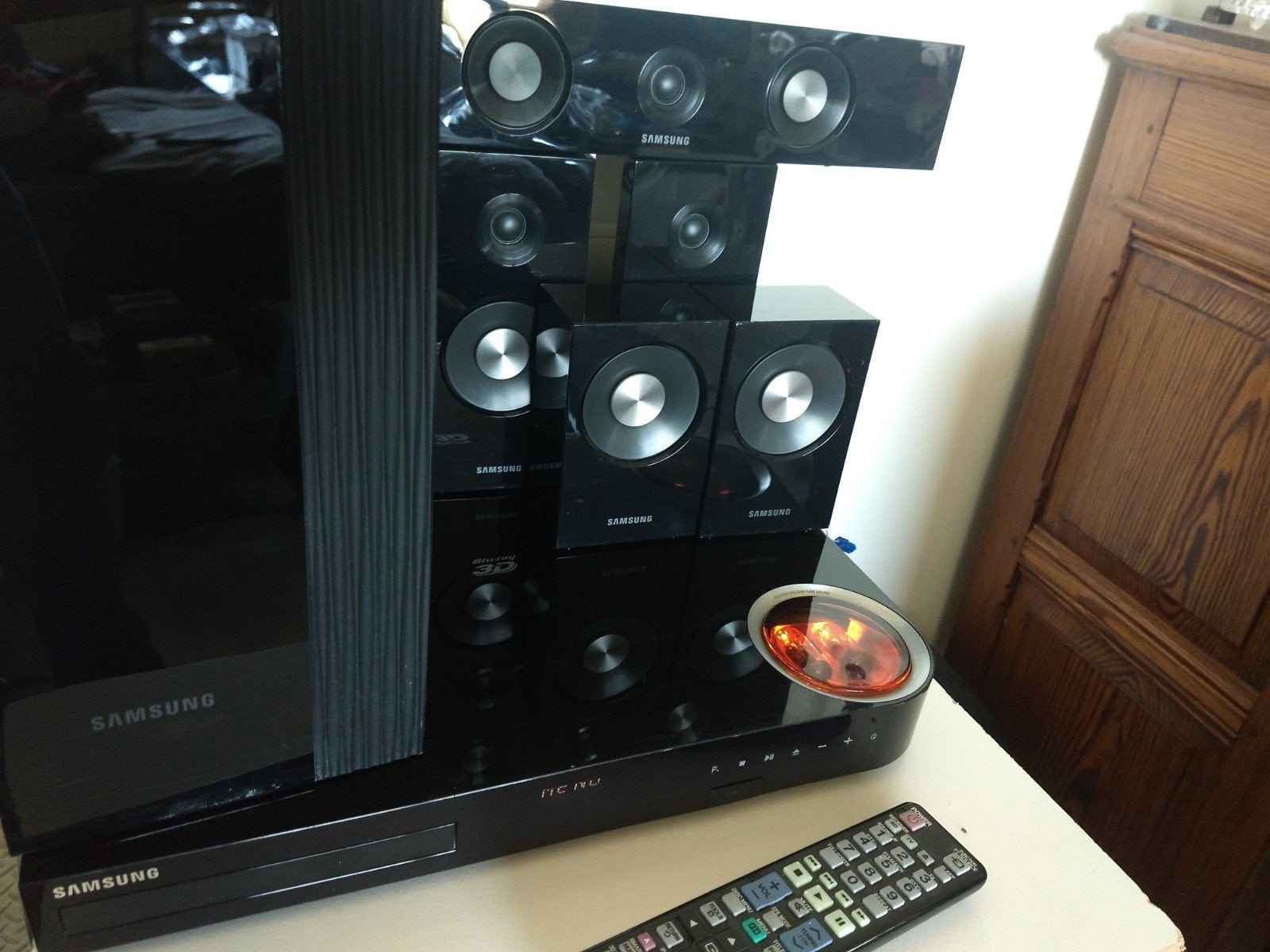 goede Samsung Blu ray home cinema set HT-F6500, Blu-ray-speler, 70 watt of meer, Zo goed als nieuw, Ophalen