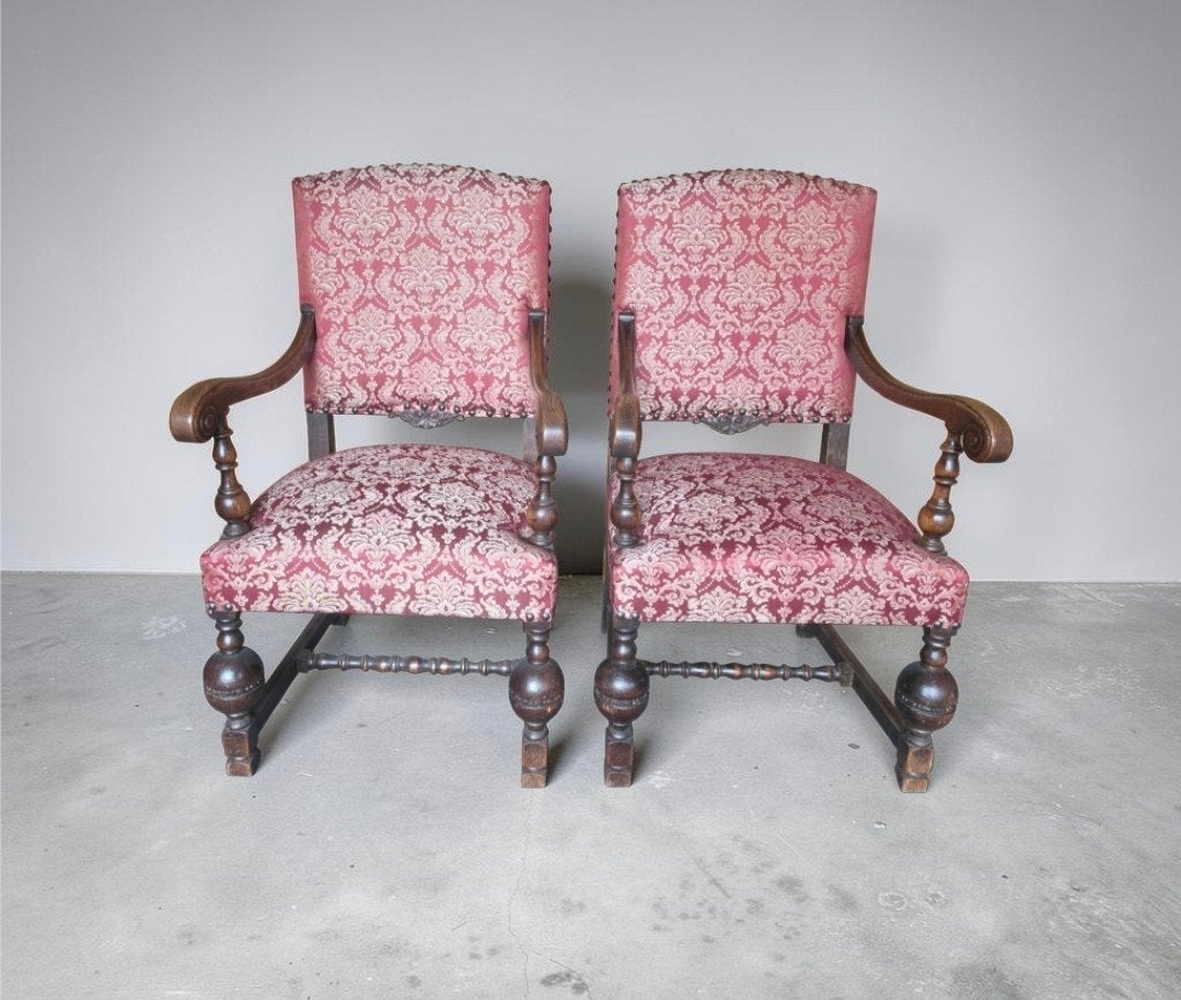 Paar antieke fauteuils (set van 2) Lodewijk XIII stijl, Ophalen