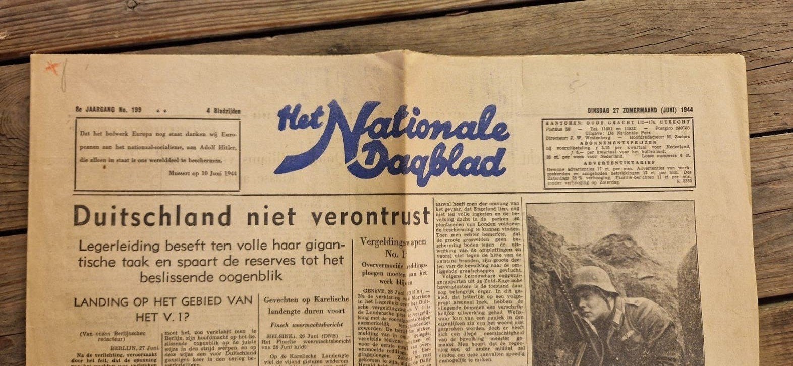 Nationaal dagblad 27 juni 1944, Ophalen of Verzenden