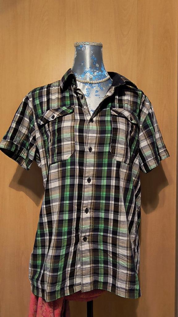G-Star RAW Geruit Overhemd Korte Mouw, Ophalen of Verzenden, Zo goed als nieuw, Groen, G-Star RAW