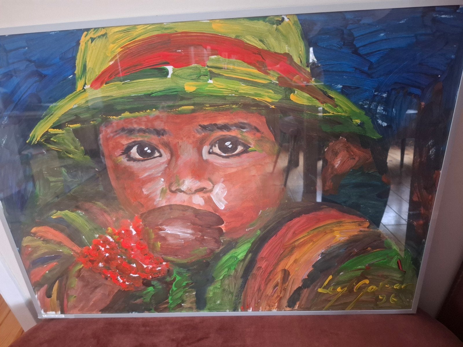 Expressionistisch schilderij Leyli Golsar, Antiek en Kunst, Ophalen, Figuren