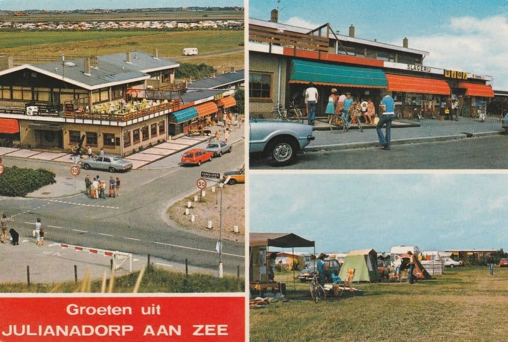 JULIANADORP AAN ZEE Panorama Winkels Camping Groeten, Verzenden, 1980 tot heden, Gelopen, Noord-Holland