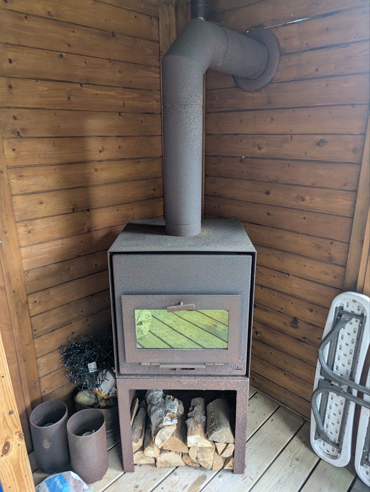 Forno / Burni Stig - Cortenstaal Houthaard, Ophalen, Gebruikt, Vrijstaande haard, Houthaard