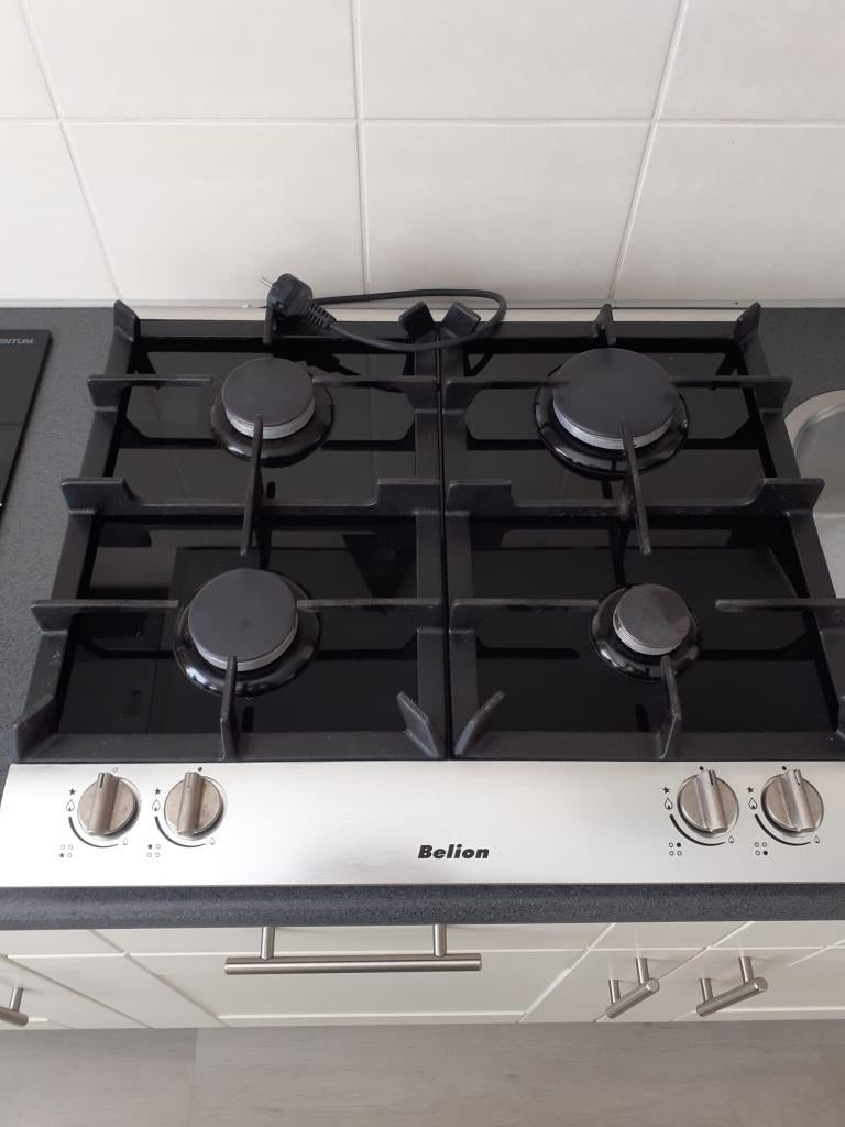 Inbouw 4 pits kooktoestel op gas, Witgoed en Apparatuur, Kookplaten, Ophalen, 4 kookzones, Zo goed als nieuw, Inbouw