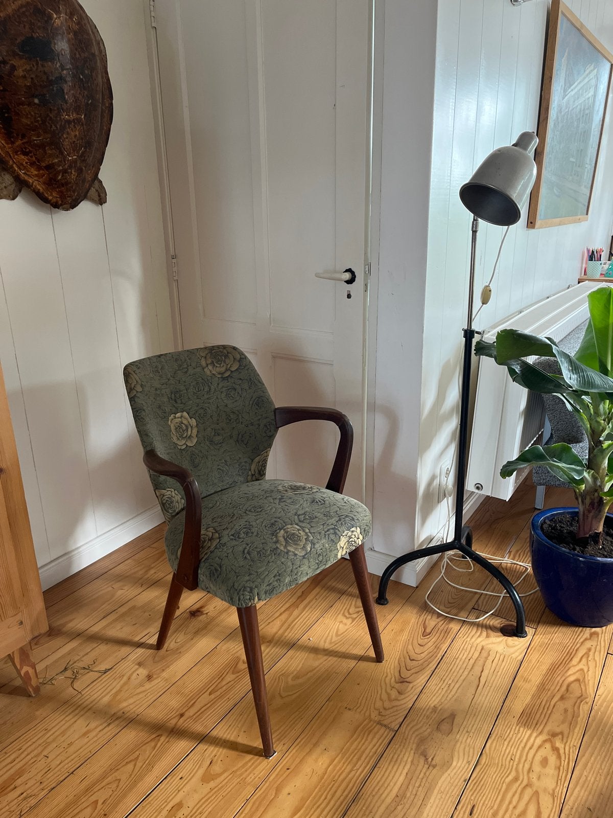 Vintage fauteuil met bloemenprint, Ophalen of Verzenden