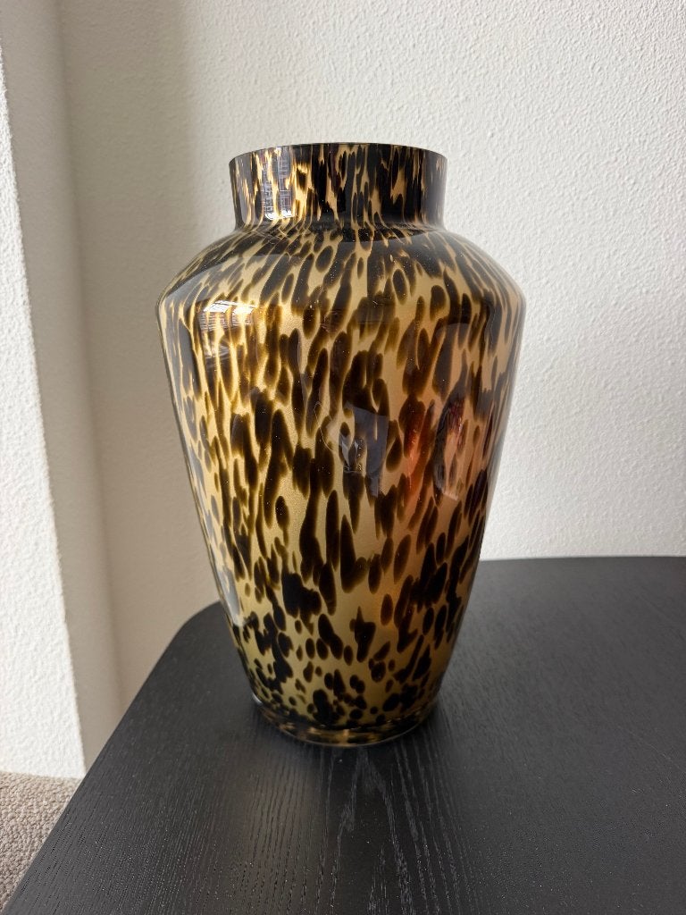 Vaas Hudson - Gold cheetah, Ophalen, 35 cm, Geschikt voor droogbloemen, Goud