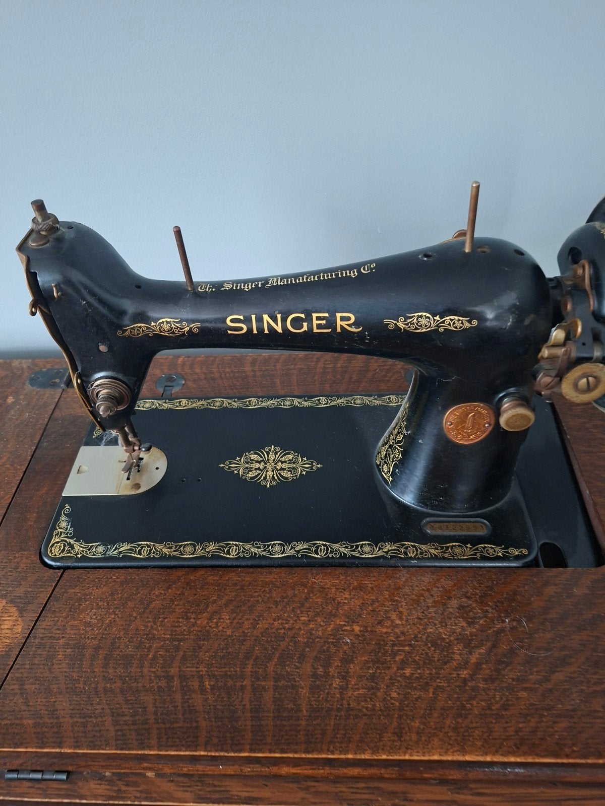 singer naaimachine in tafel, Antiek en Kunst, Ophalen