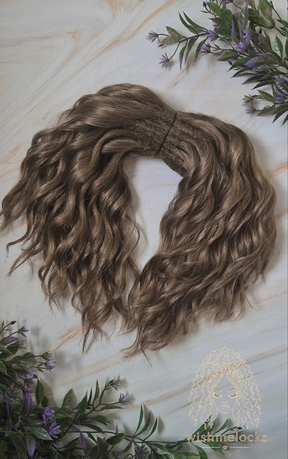 Krullen Dreads - natuurlijk bruine dreadlocks 55DE kort haar, Ophalen of Verzenden, Zo goed als nieuw, Pruik of Haarverlenging