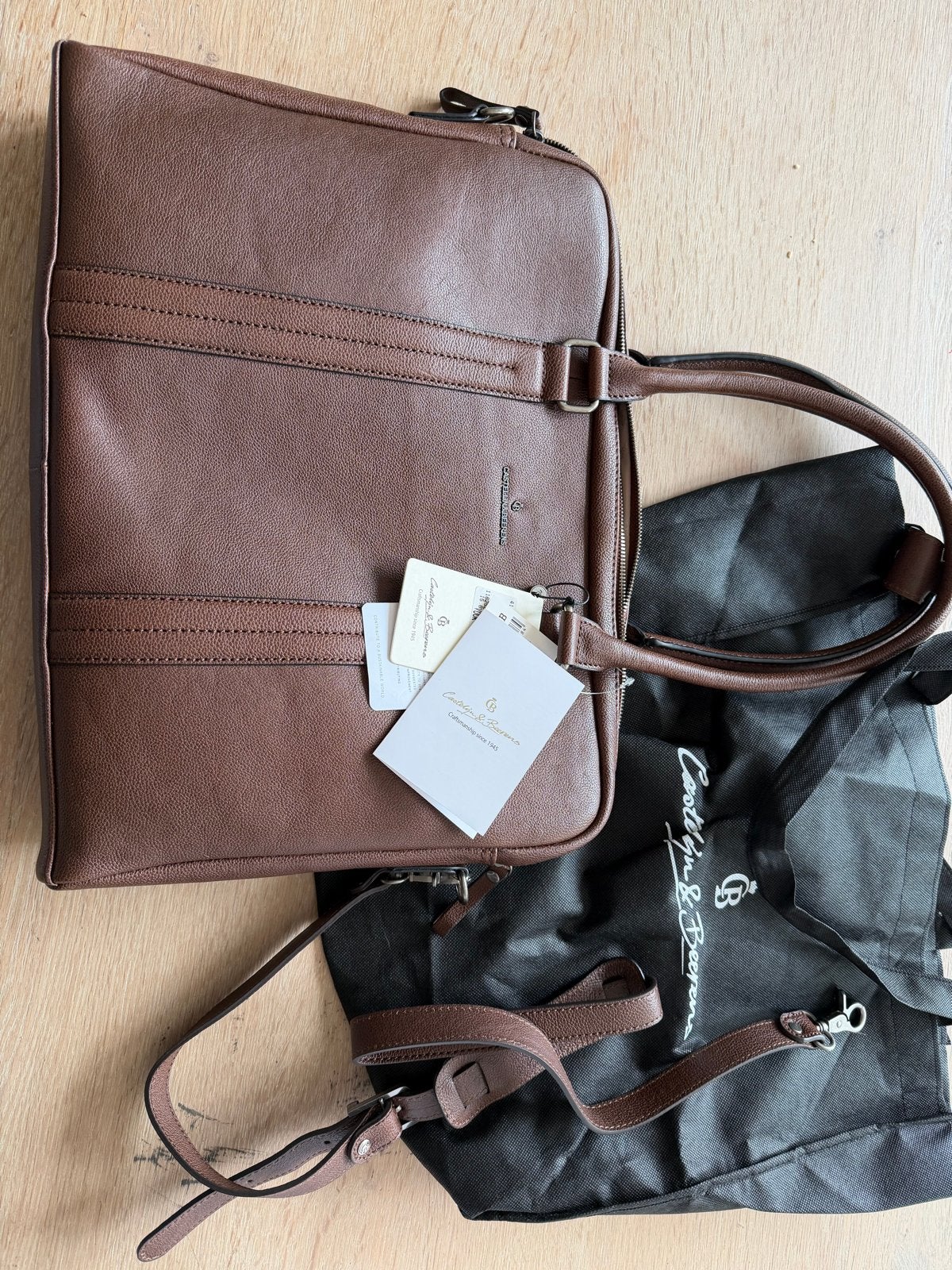 Castelijn & Beerens Mirjam Schoudertas 15.6" Laptop RFID, Ophalen of Verzenden, Nieuw, Bruin, Overige typen