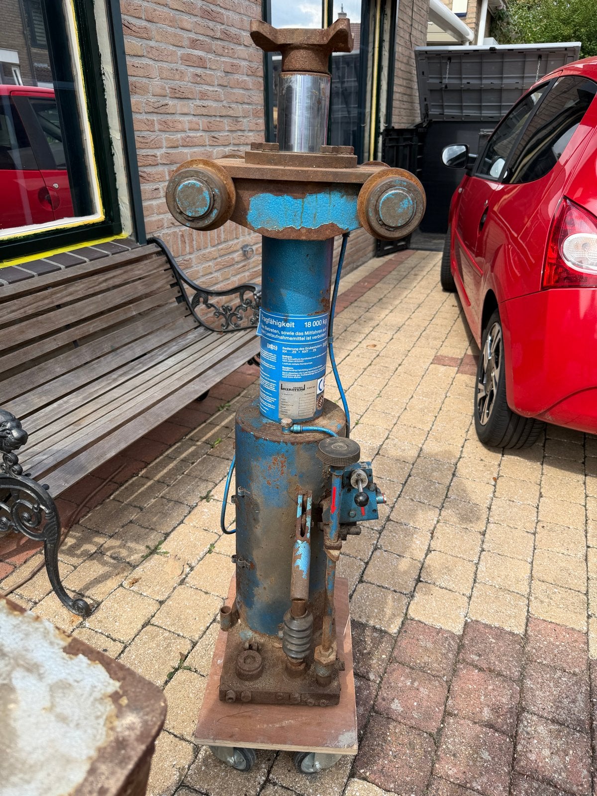 Georg Kirsten Hydraulische Krik 18000 kg opknapper!, Ophalen, Gebruikt