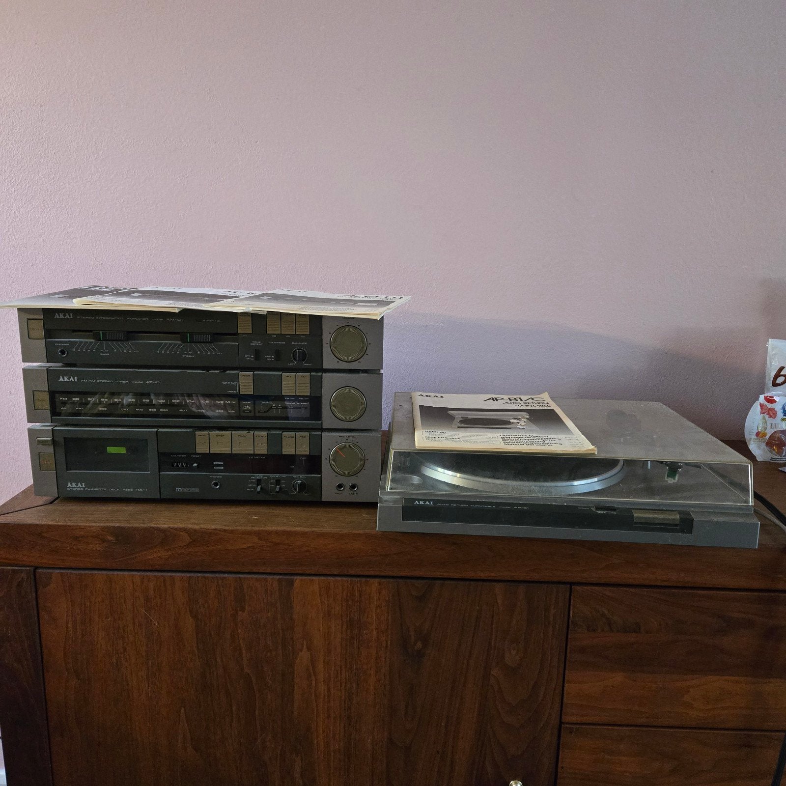 Akai Stereo Set: Versterker, Tuner, Cassettedeck & Platenspe, Ophalen, Gebruikt, Automatisch, Platenspeler