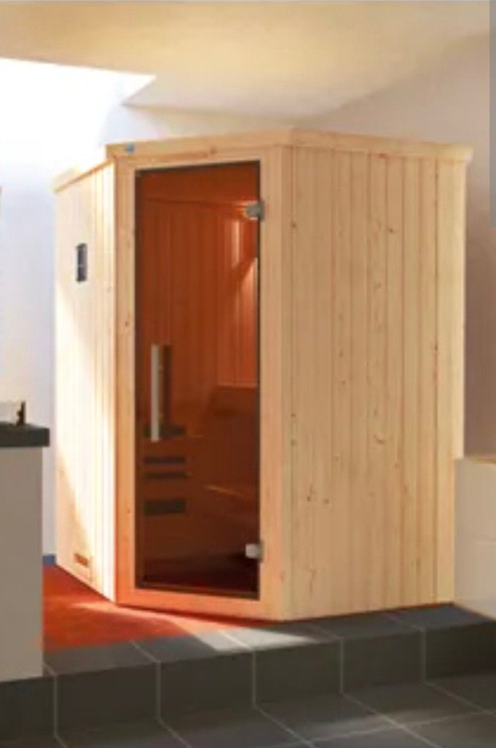 Compacte ( hoek sauna ) Infrarood Sauna voor Thuisgebruik, Ophalen, Zo goed als nieuw, Infrarood, Complete sauna