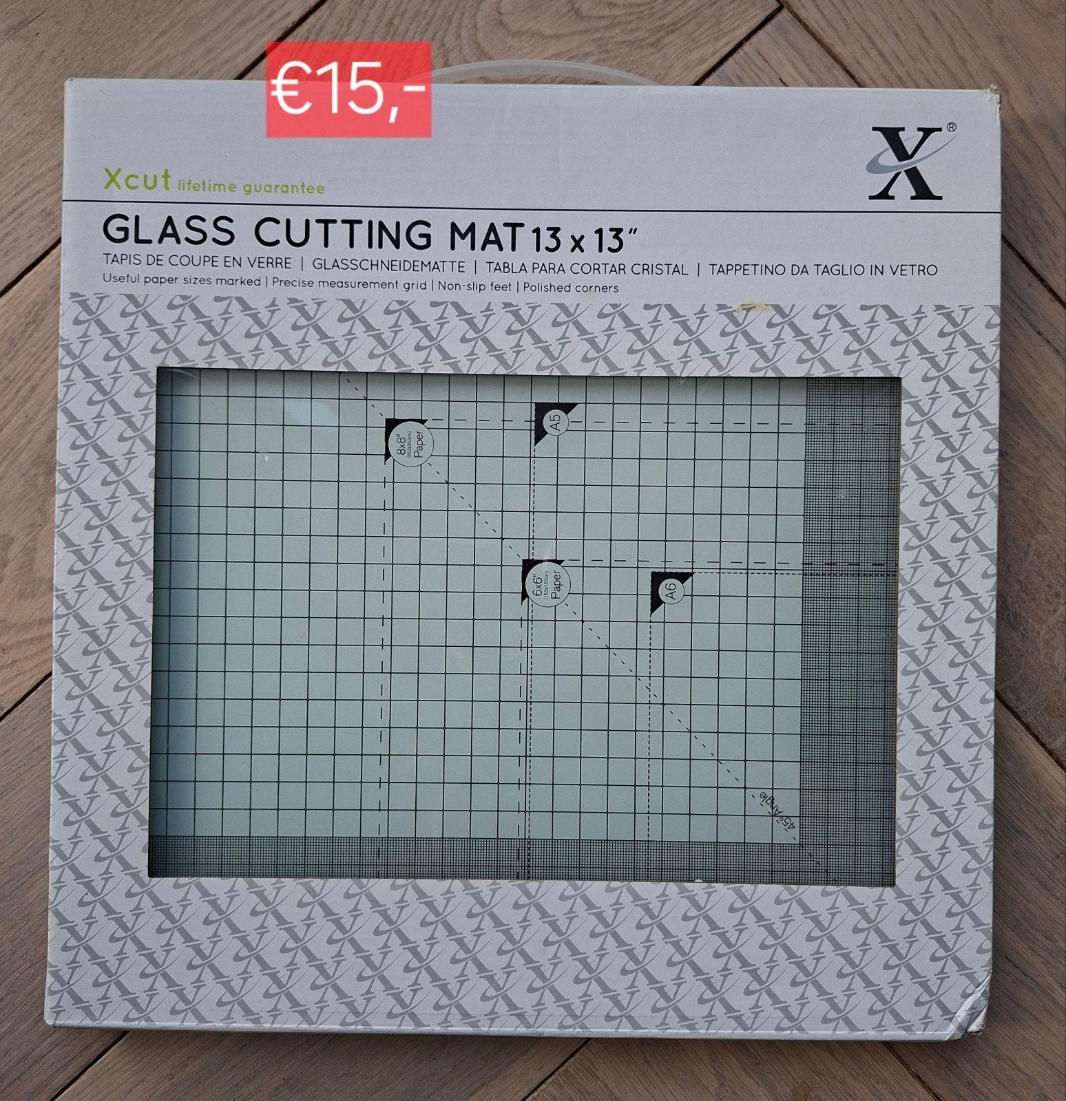 Xcut Glazen Snijmat 13x13 inch - Perfect voor knutselen, Geschikt voor snijden, Overige thema's, Gereedschap of Toebehoren, Nieuw