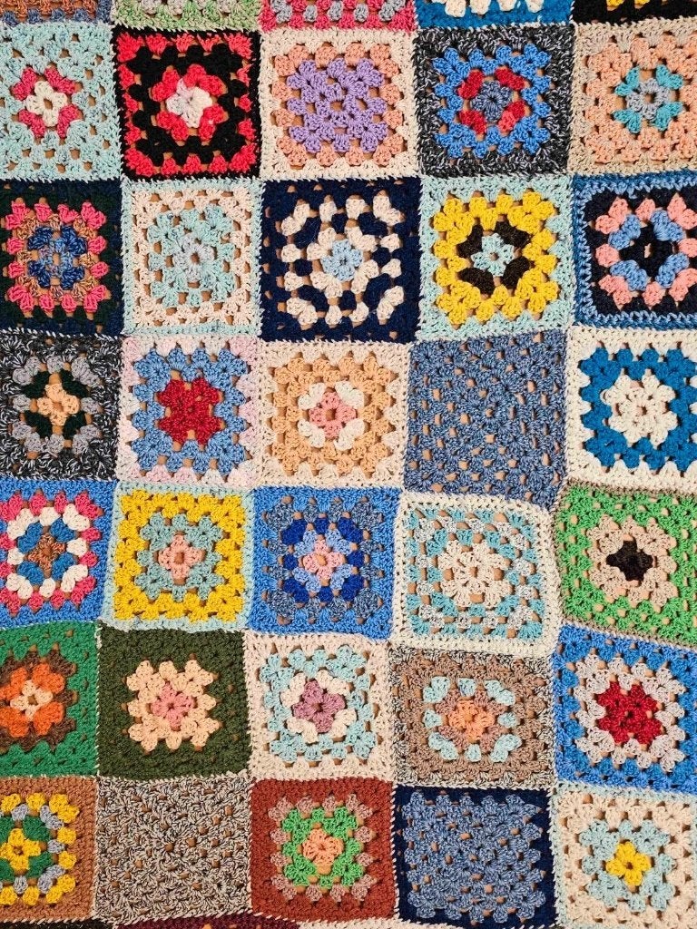 Granny-square 114/114 cm, Djt@dejuistetoon.eu, Ophalen of Verzenden, Zo goed als nieuw, Groen