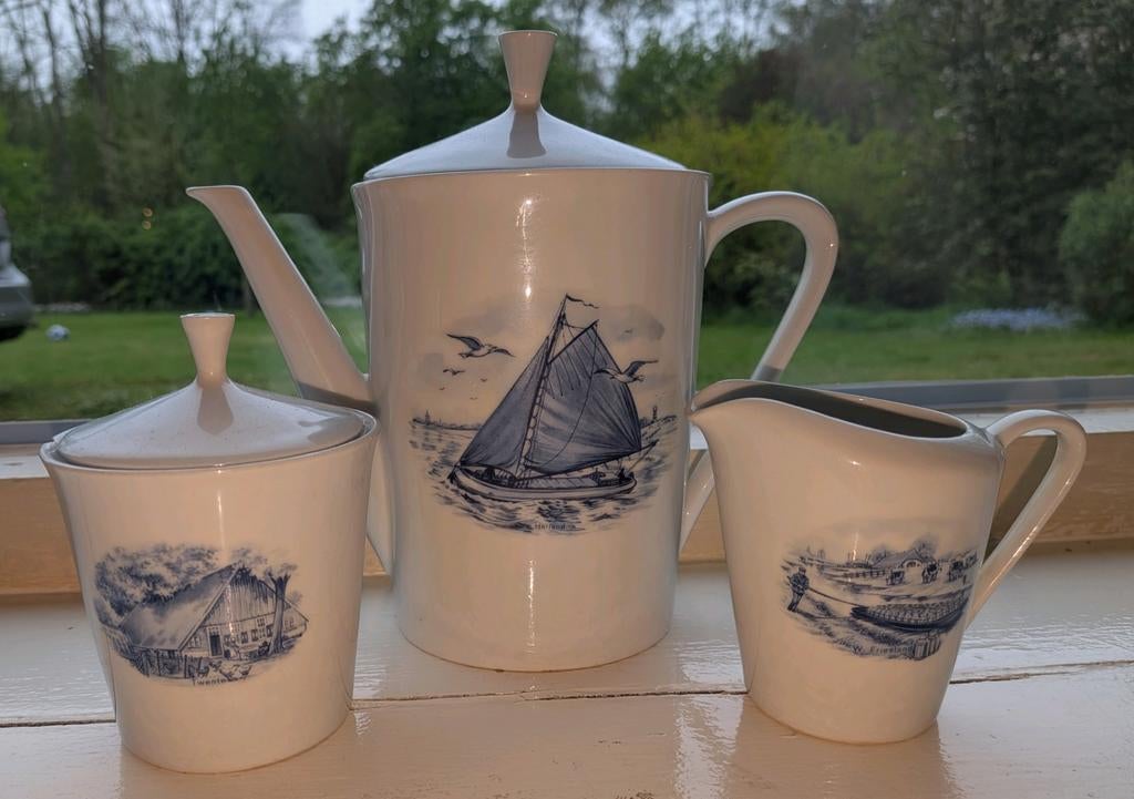 Vintage Bavaria Koffieservies - Boot & Huisje, Ophalen of Verzenden