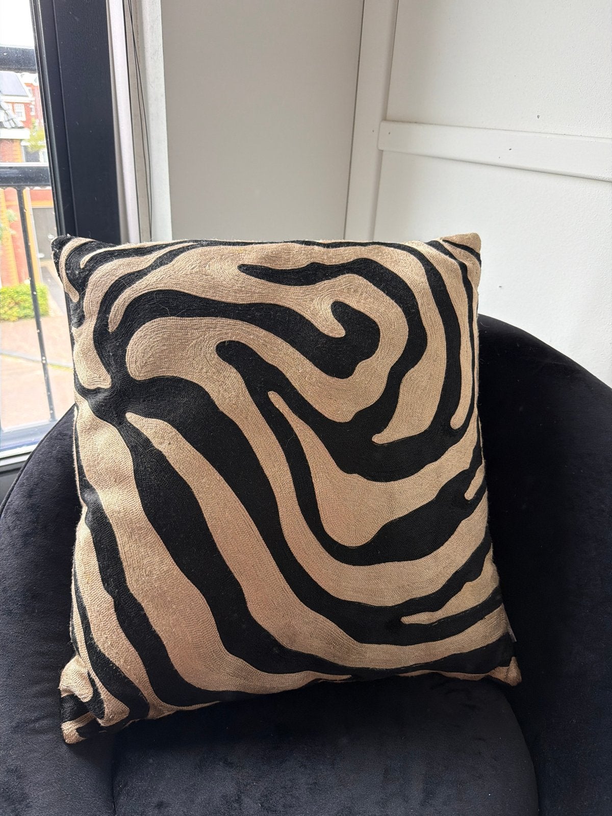 Zebraprint sierkussen van Colmore, Overige merken, Meerkleurig, Afneembare hoes, Vierkant