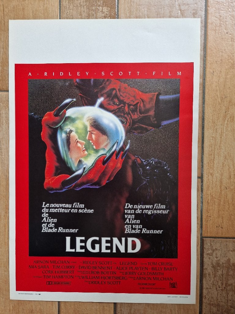 filmaffiche Tom Cruise Legend 1985 filmposter, Rechthoekig Staand, Ophalen of Verzenden, Zo goed als nieuw, A1 t/m A3