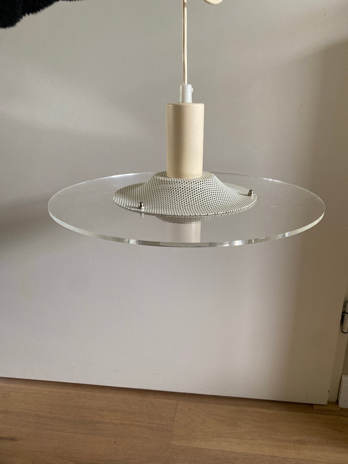 Skandinavische Space Age hanglamp van plexiglas, Gebruikt, Ophalen of Verzenden, Spaceage, Minder dan 50 cm