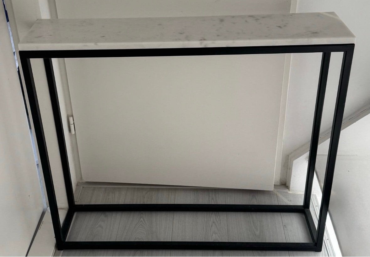 Console tafel met marmeren blad (88x76x20 cm) moet weg, Ophalen, Zo goed als nieuw, Minder dan 150 cm, Minder dan 100 cm