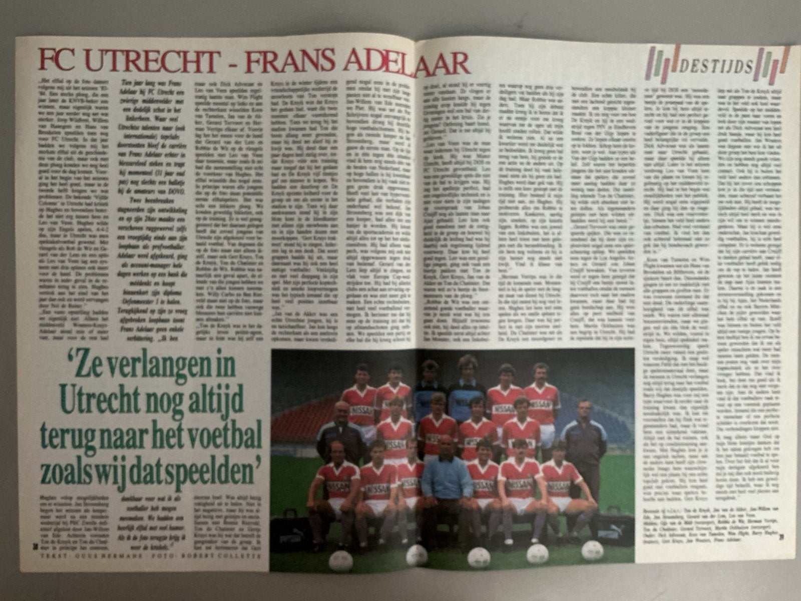 Voetbal artikel FC Utrecht, Ophalen of Verzenden, Knipsel(s)