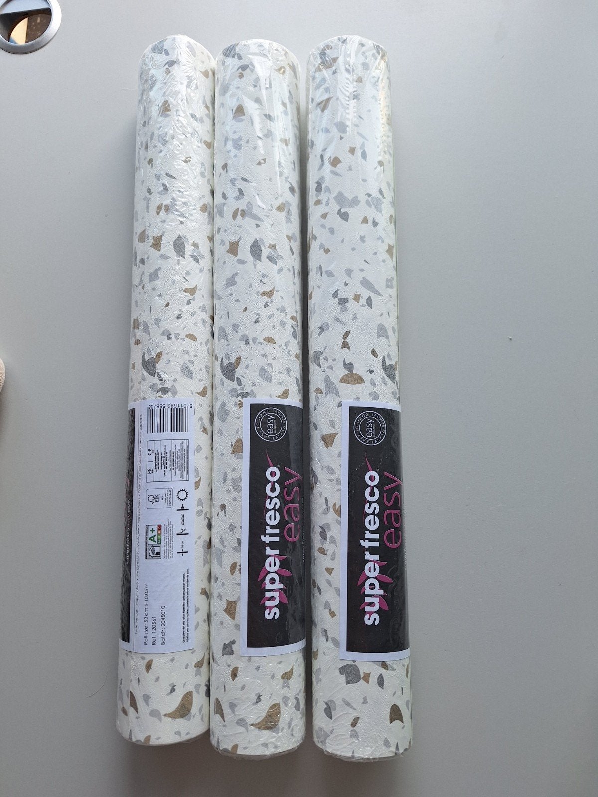 Super Fresco Easy Vliesbehang - Terrazzo motief, Overige merken, Bruin, Ophalen of Verzenden, Vliesbehang
