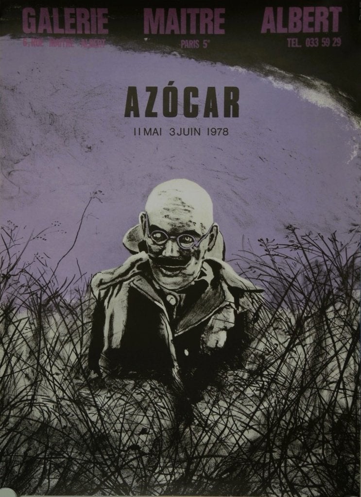 Azócar poster "Galerie Maitre Albert Paris", 1978, Ophalen, 50 – 75, Oorspronkelijke maker, Zo goed als nieuw