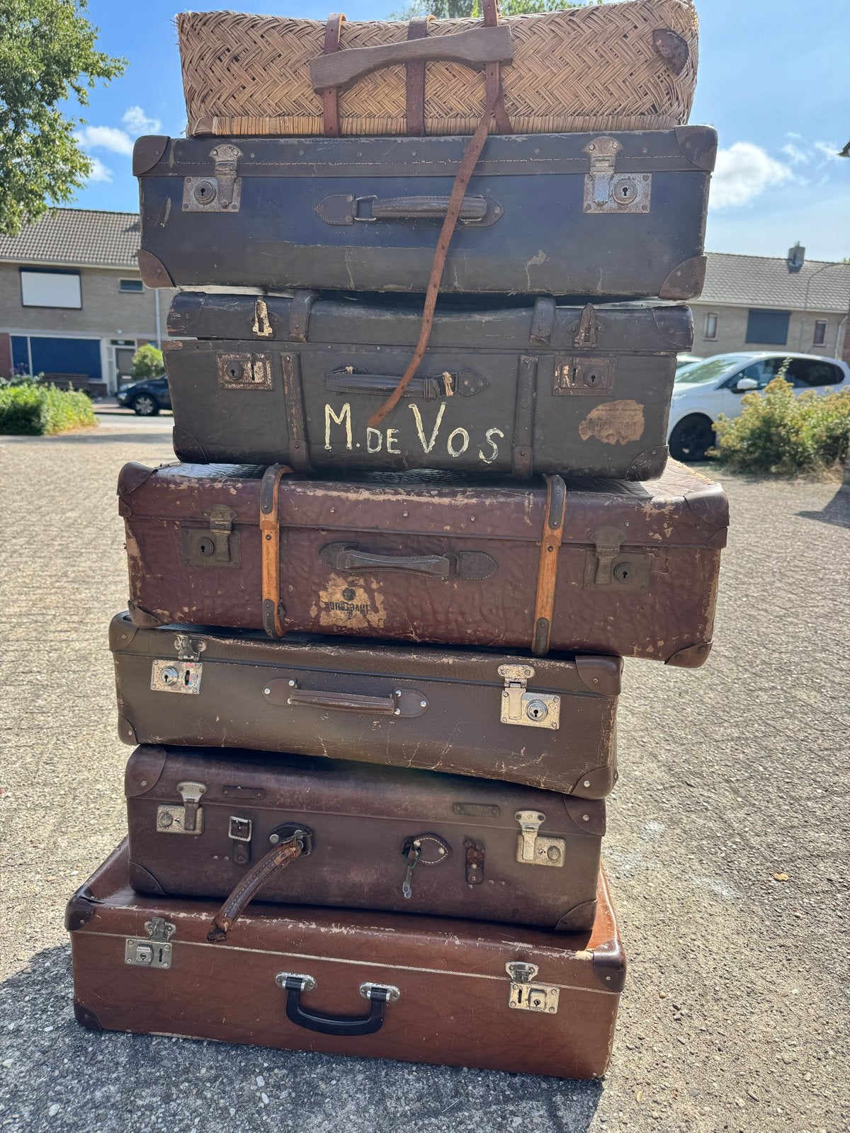 Set van 7 Vintage Koffers - Decoratief en Authentiek, Ophalen