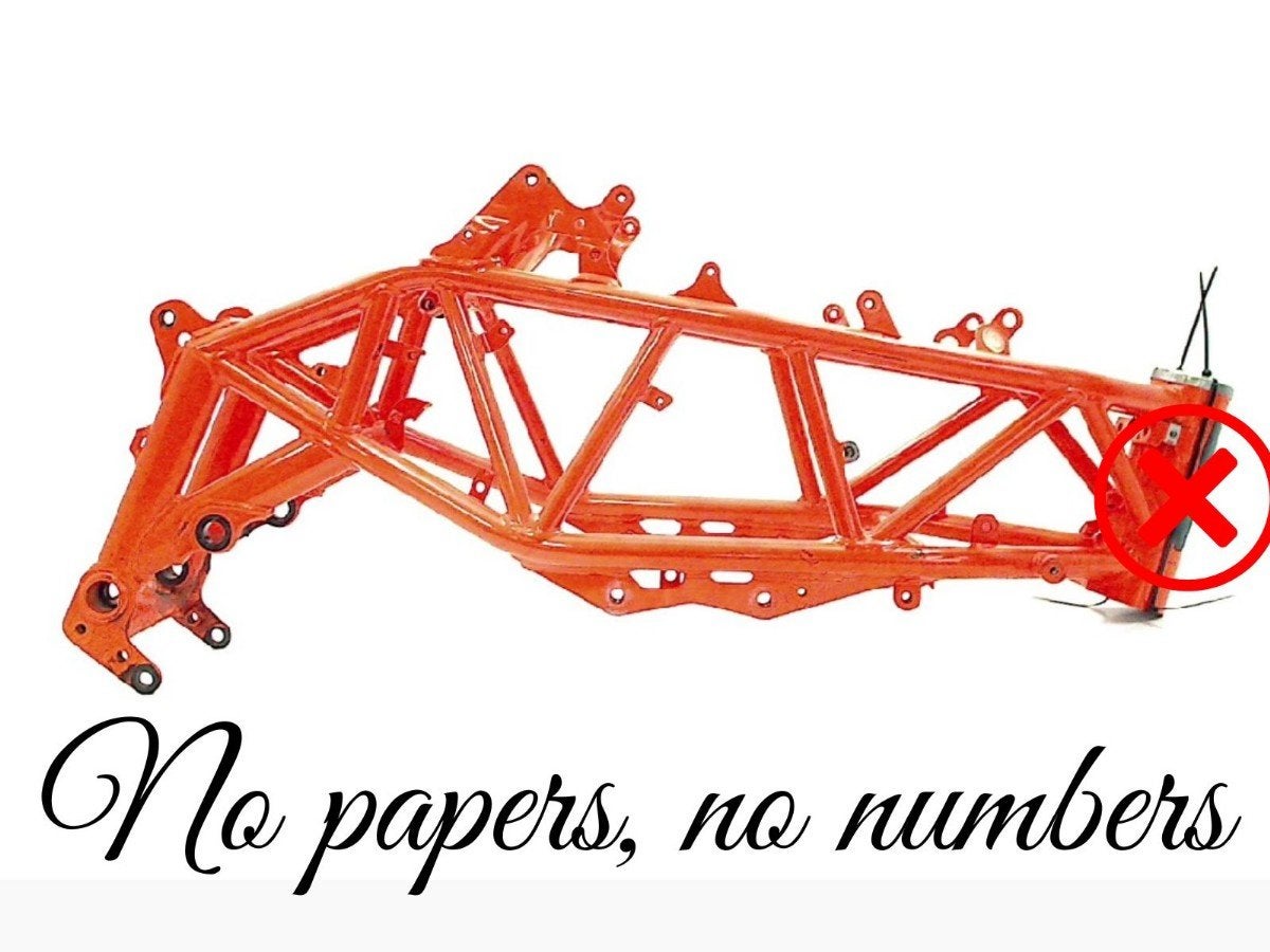 Frame NO PAPERS KTM 690 SMC R 2023 (2023-01/..), Motoren, Cama Motorparts, Gebruikt, Info@cama-motorparts.nl, P.J. Troelstraweg 8, MAASSLUIS 3144 CX, Zuid Holland, , Nederland