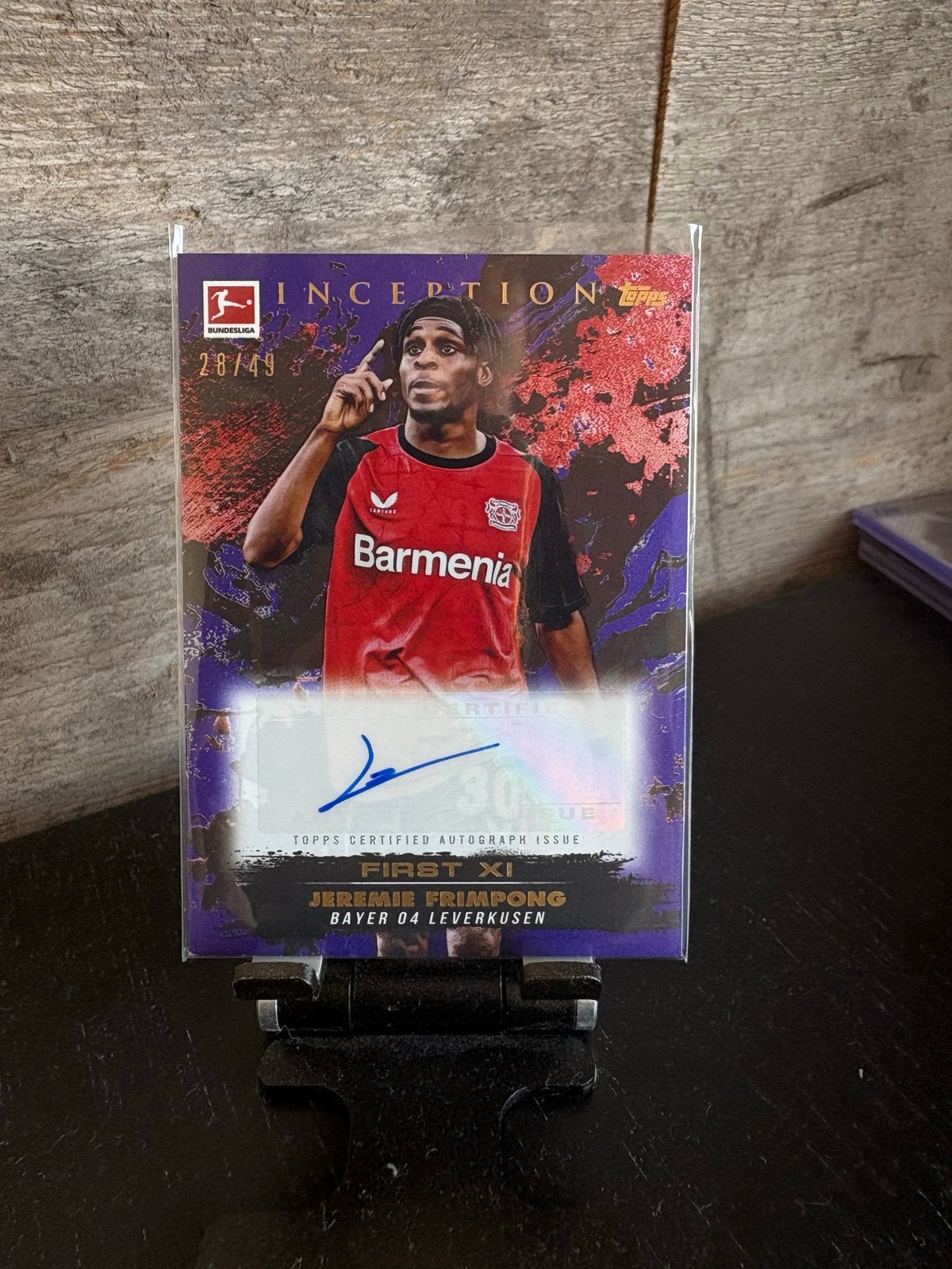 Jeremie Frimpong gesigneerde kaart (28/49) - Topps Inception, Verzenden, Zo goed als nieuw, Buitenlandse clubs, Spelerskaart
