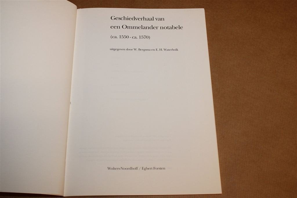 Geschiedverhaal van een Ommelander Notabele — ca 1550-1570, Ophalen of Verzenden, Zo goed als nieuw