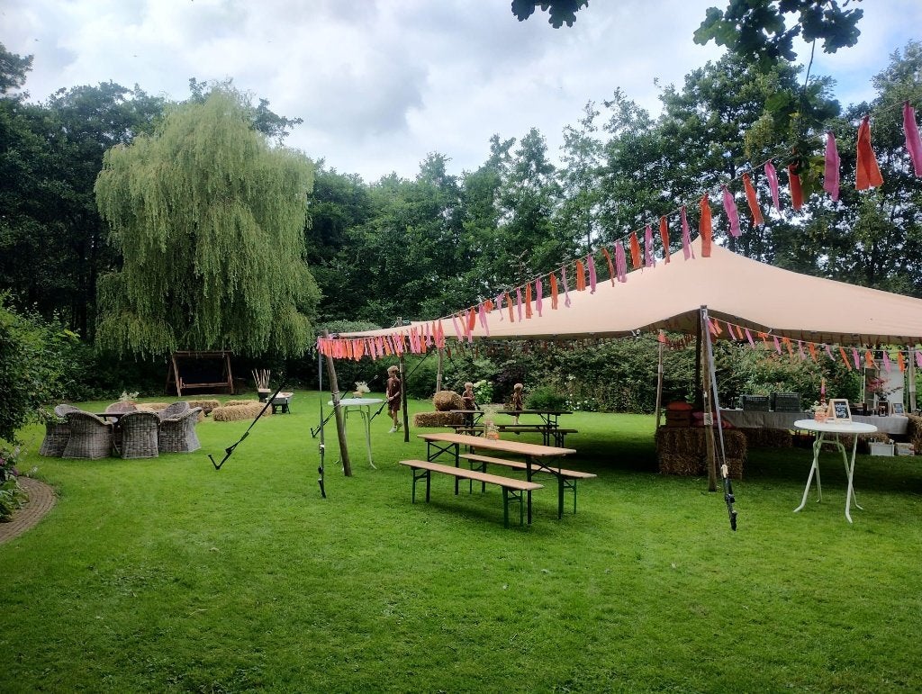 Stretchtent 7,5x10m te huur incl. op- en afbouw, Ophalen of Verzenden, Nieuw, Overige