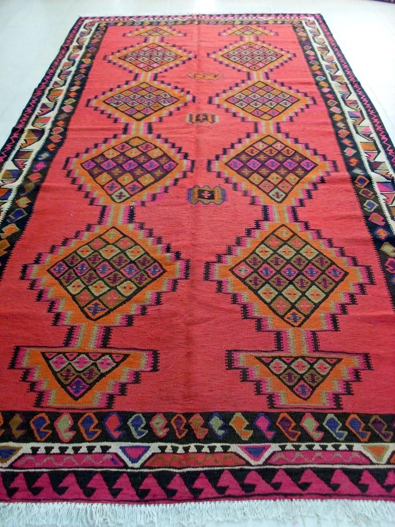 Quba Kelim kleed 438 x 198/Perzische tapijten/Loper/Oosterse, Www.simatapijten.nl, 150 tot 200 cm, Ophalen of Verzenden, Info@simatapijten.nl