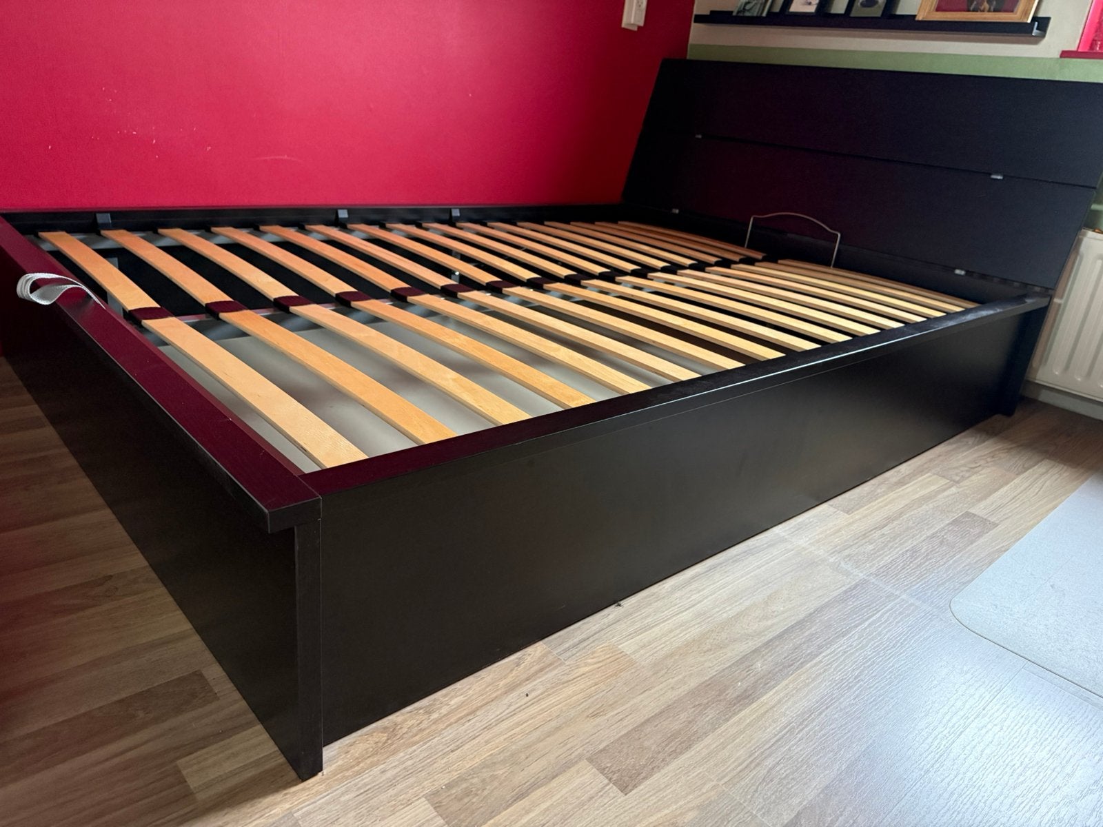 Tweepersoonsbed Ikea Herdla met opbergruimte, Huis en Inrichting, Slaapkamer | Bedden, Gebruikt, Tweepersoons, 140 cm, 200 cm
