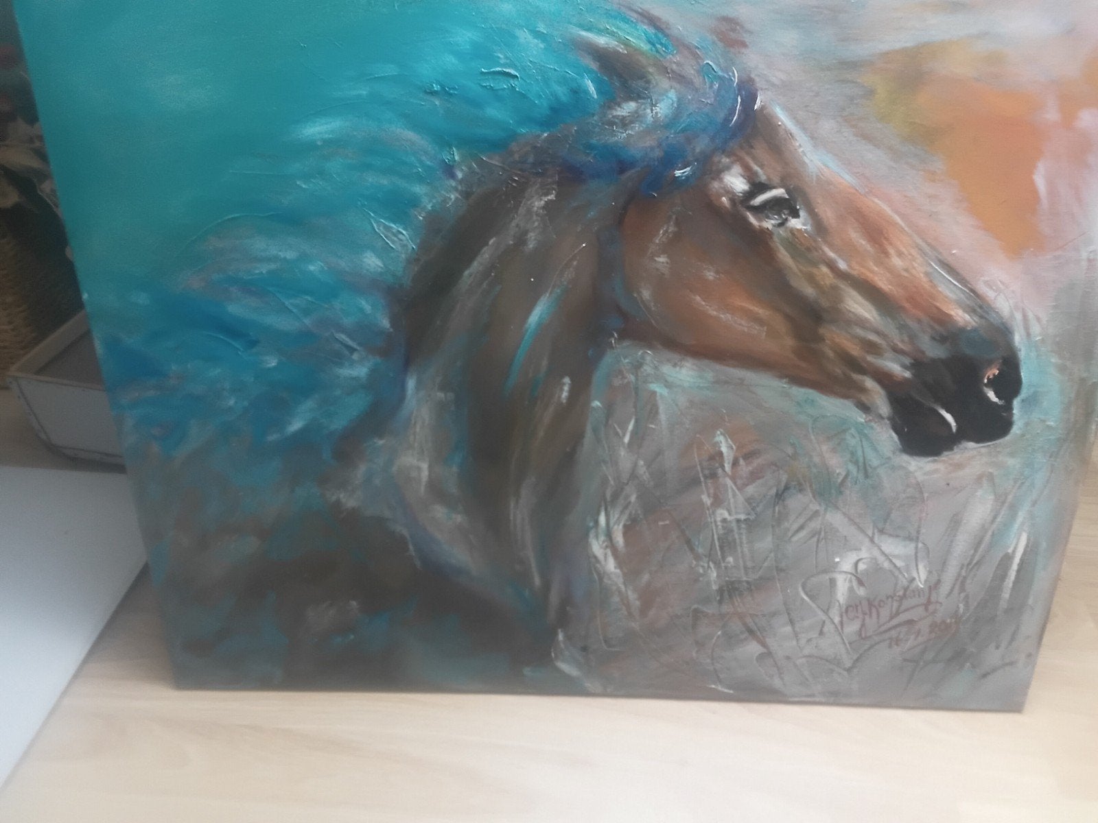 Olieverfschilderij., Antiek en Kunst, Kunst | Schilderijen | Modern, Ophalen