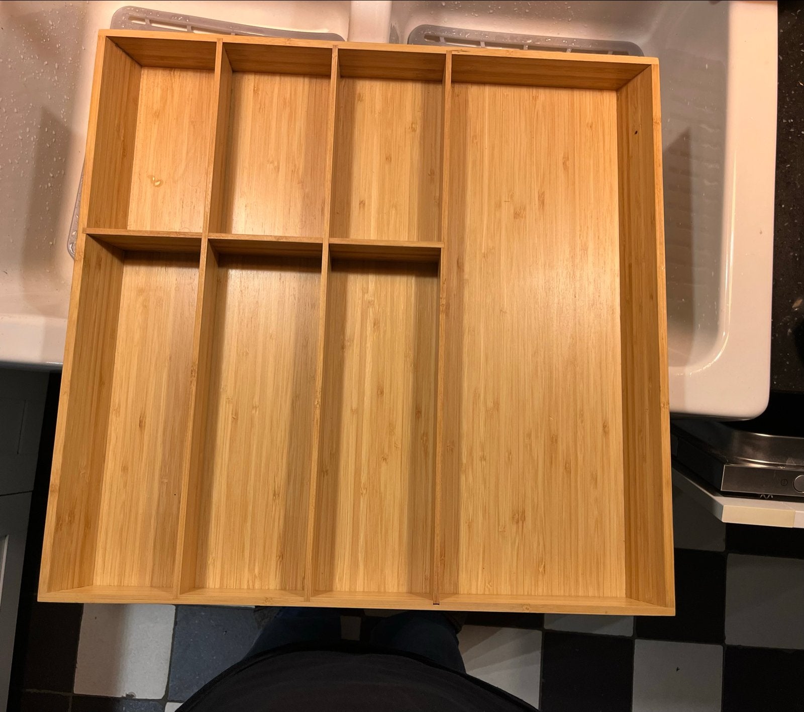 IKEA VARIERA Bestekbak Bamboe 50x52 cm - 7 Vakken, Hout, IKEA, Ophalen of Verzenden, Zo goed als nieuw