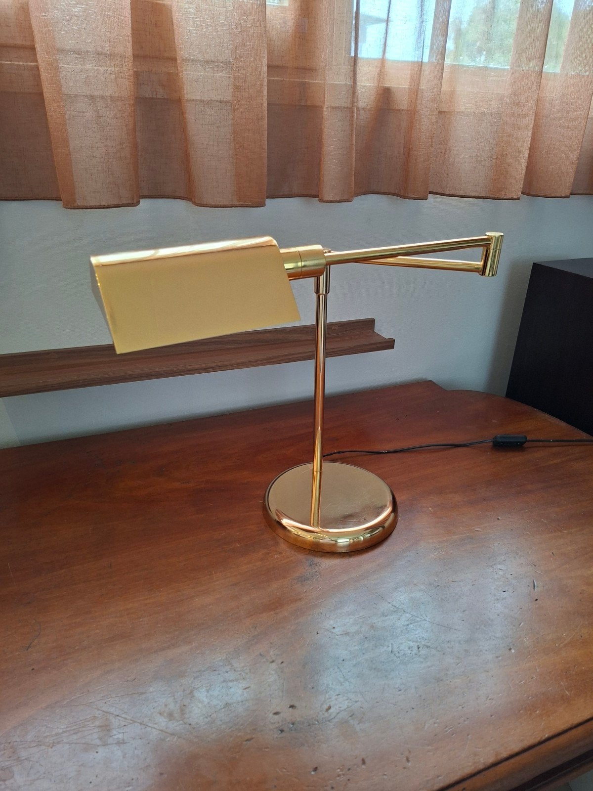 Fratelli Martine scharnier messing bureaulamp, Huis en Inrichting, Ophalen, Bureaulamp, Gebruikt, 43 cm