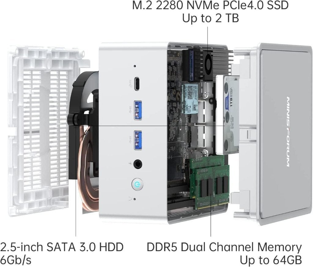 Minisforum NPB5, Intel Core i5-13500H, 16 GB RAM 512 GB SSD, Minisforum, Gebruikt, SSD, Intel Core i5