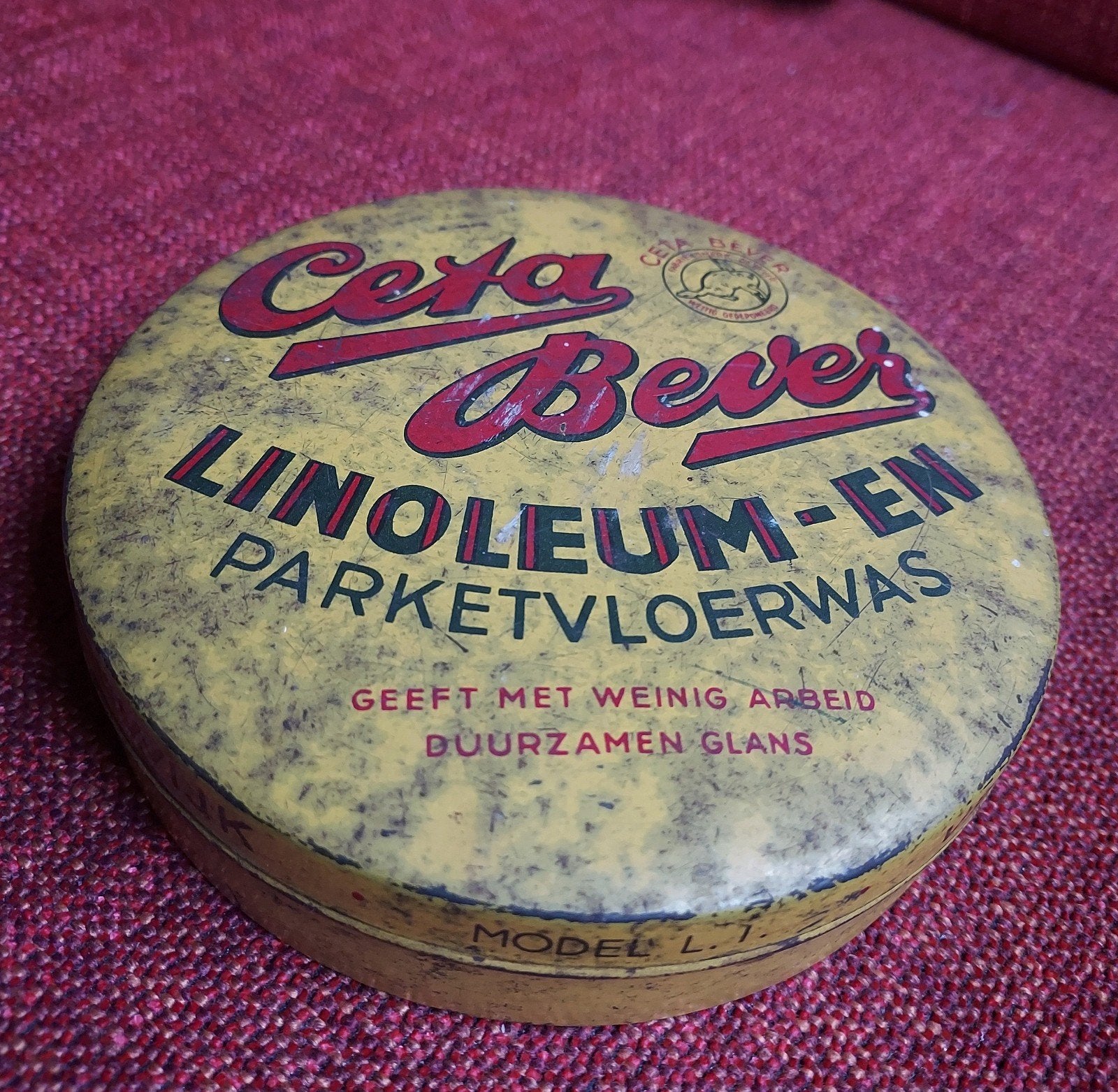 Vintage Ceta-Bever Blik met originele vlindersluiting, Ophalen of Verzenden, Gebruikt, Overige