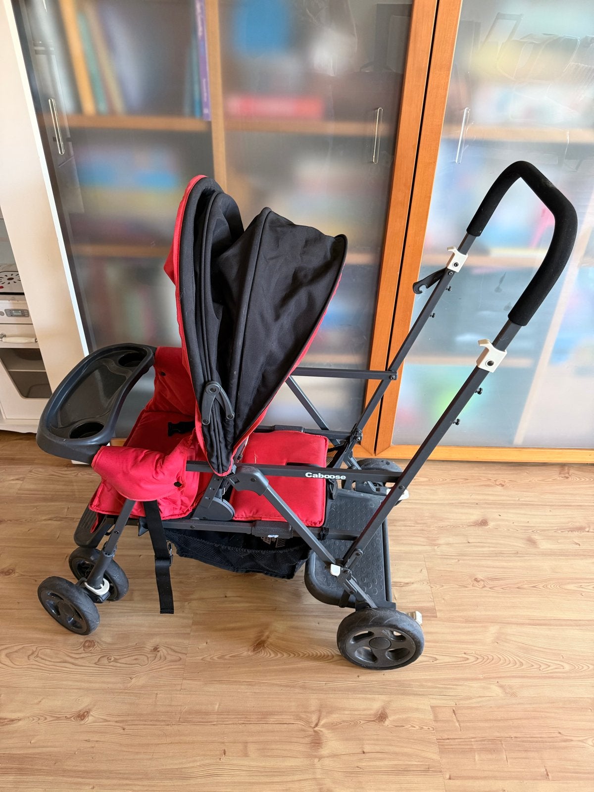 Joovy Caboose Ultralight Graphite Duowagen - Rood, Gebruikt, Duowagen, Ophalen, Kinderwagen