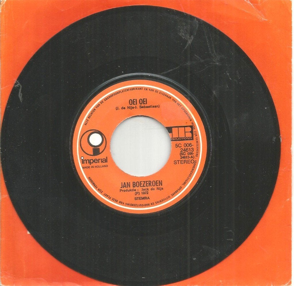 Jan Boezeroen ‎– Oei Oei (1972), Gebruikt, Fotohoes, 7 inch, Ophalen of Verzenden