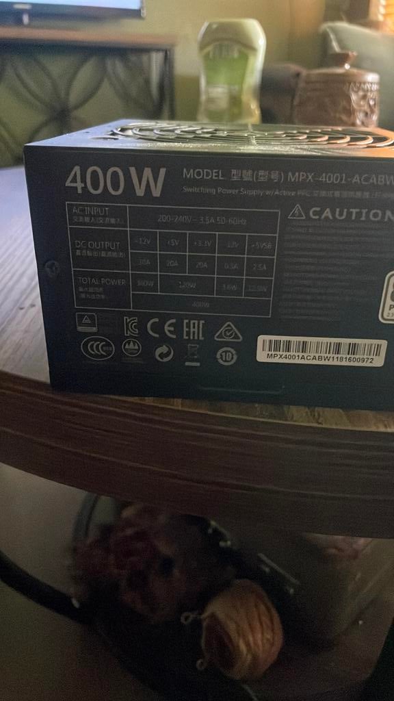 Cooler master pc voeding 400 w, Ophalen of Verzenden, Zo goed als nieuw