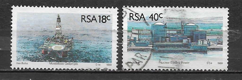 Rep Zuid Afrika 1989 Energie gas olie nucleaire energie, Verzenden, Zuid-Afrika, Gestempeld
