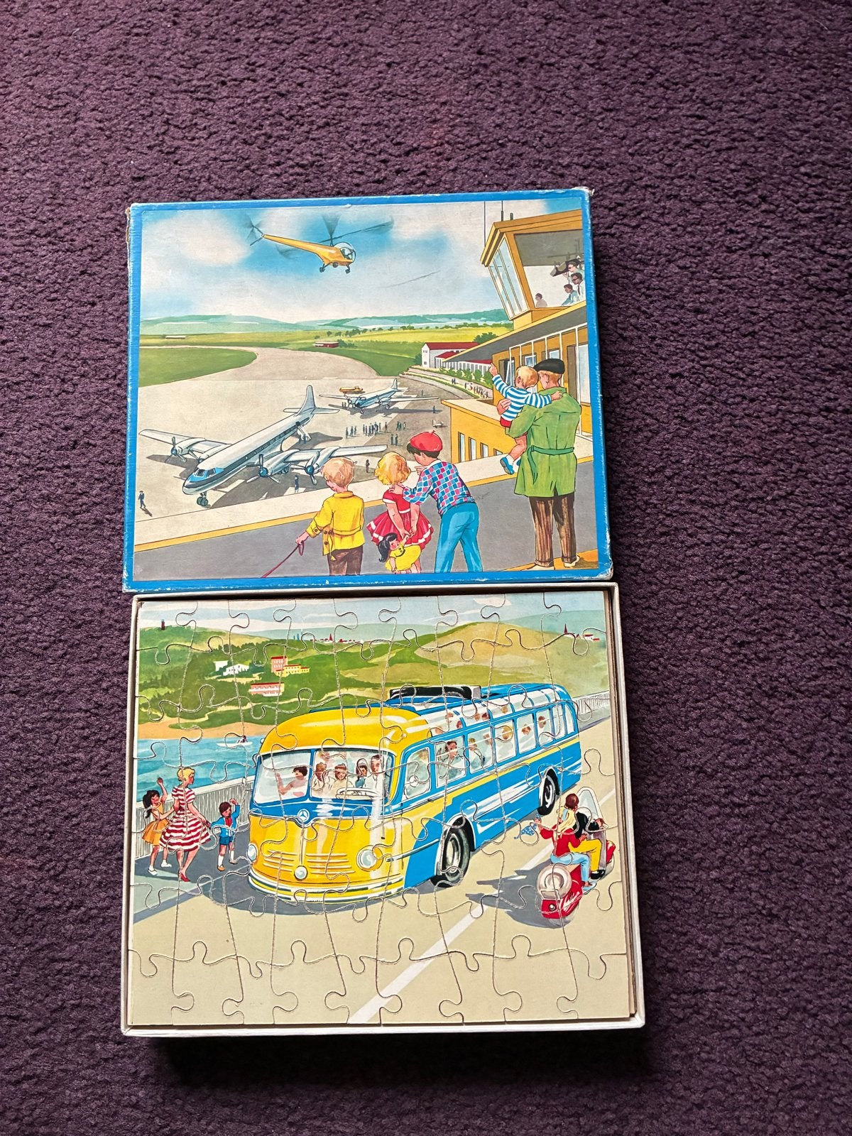 Nostalgische houten puzzels - 3 dubbelzijdig, 2 tot 4 jaar, Gebruikt, 10 tot 50 stukjes, Ophalen of Verzenden