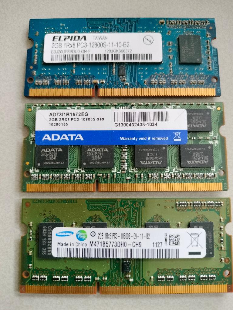 3 geheugen van verschillende merken, Gebruikt, 10600S, DDR3, Ophalen of Verzenden