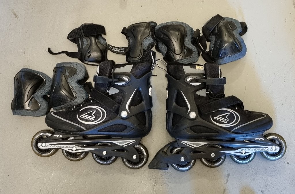 Rollerblade Bio Dynamic inline skates + beschermers, Overige merken, Ophalen of Verzenden, Zo goed als nieuw, Inline skates 4 wielen
