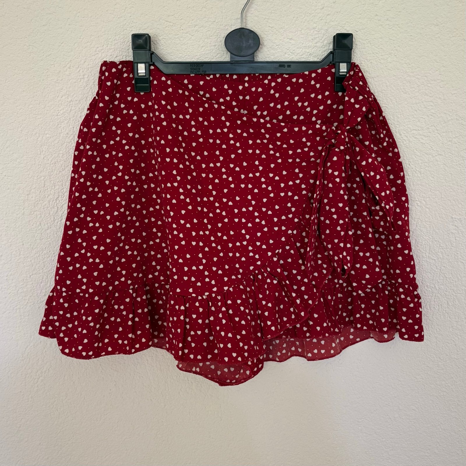 Rood Broekrokje met witte hartjes Maat S, Kleding | Dames, Rokken, Verzenden, Zo goed als nieuw, Maat 36 (S), Boven de knie