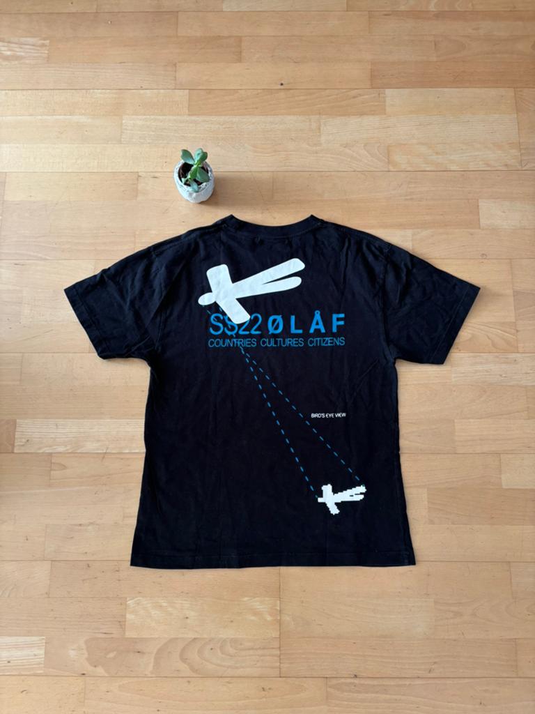 OLAF T-shirt Backprint Zwart M, Ophalen of Verzenden, Zo goed als nieuw, Zwart